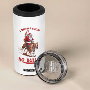 Funny Santa Pitbull Christmas 4 in 1 Can Cooler Tumbler I Deliver Gifts No Bull TS12 Print Your Wear