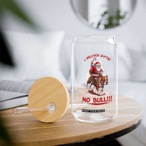 Funny Santa Pitbull Christmas Glass Can I Deliver Gifts No Bull TS12 Print Your Wear