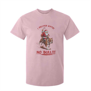 Funny Santa Pitbull Christmas T Shirt For Kid I Deliver Gifts No Bull TS12 Light Pink Print Your Wear
