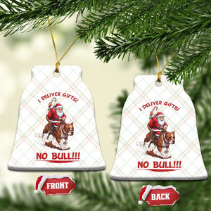 Funny Santa Pitbull Christmas Ceramic Ornament I Deliver Gifts No Bull TS12 Print Your Wear