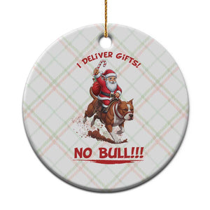 Funny Santa Pitbull Christmas Ceramic Ornament I Deliver Gifts No Bull TS12 1pc Christmas Plaid Print Your Wear