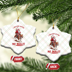 Funny Santa Pitbull Christmas Ceramic Ornament I Deliver Gifts No Bull TS12 Print Your Wear