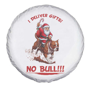 Funny Santa Pitbull Christmas Spare Tire Cover I Deliver Gifts No Bull TS12 Print Your Wear