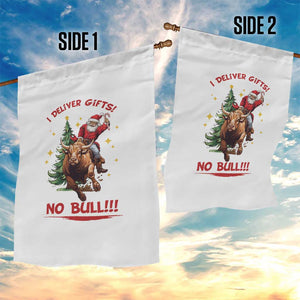 Funny Black Santa Bull Riding Christmas Garden Flag I Deliver Gifts No Bull TS12 Print Your Wear