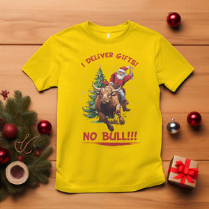 Funny Black Santa Bull Riding Christmas T Shirt I Deliver Gifts No Bull TS12 Daisy Print Your Wear