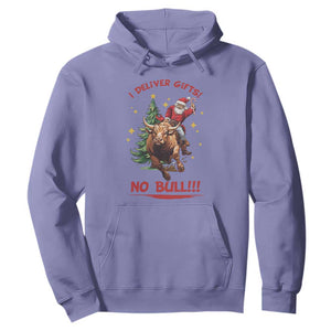 Funny Black Santa Bull Riding Christmas Hoodie I Deliver Gifts No Bull TS12 Violet Print Your Wear