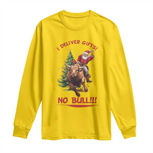 Funny Black Santa Bull Riding Christmas Long Sleeve Shirt I Deliver Gifts No Bull TS12 Daisy Print Your Wear