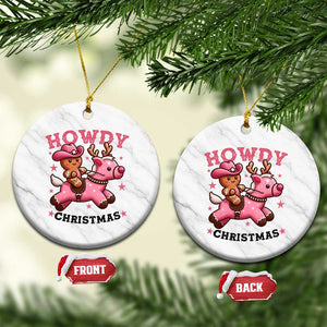 Howdy Christmas Ceramic Ornament Funny Gingerbread Cowboy Riding Reindeer Gift For Girl TS12 1pc White Marble Print Your Wear