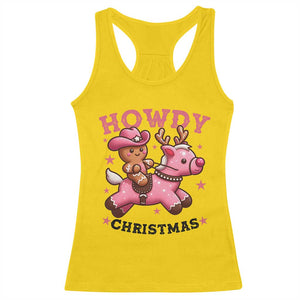 Howdy Christmas Racerback Tank Top Funny Gingerbread Cowboy Riding Reindeer Gift For Girl TS12 Daisy Print Your Wear