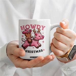 Howdy Christmas Coffee Mug Funny Gingerbread Cowboy Riding Reindeer Gift For Girl TS12 Print Your Wear