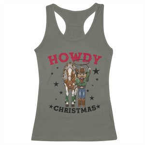 Funny Nutcracker Cowboy Howdy Christmas Racerback Tank Top Western Holiday Gift TS12 Military Green Print Your Wear