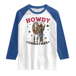 Funny Nutcracker Cowboy Howdy Christmas Raglan Shirt Western Holiday Gift TS12 White Royal Print Your Wear