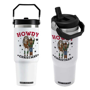 Funny Nutcracker Cowboy Howdy Christmas Flip Straw Tumbler Western Holiday Gift TS12 One Size: 30 oz White Print Your Wear