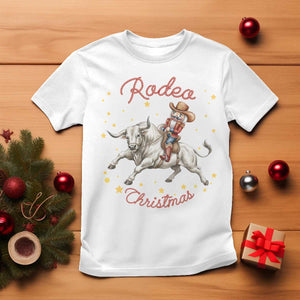 Funny Nutcracker Bull Riding Rodeo Christmas T Shirt Western Holiday Gift TS12 White Print Your Wear