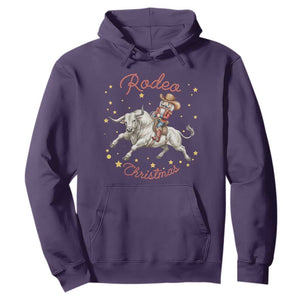 Funny Nutcracker Bull Riding Rodeo Christmas Hoodie Western Holiday Gift TS12 Purple Print Your Wear