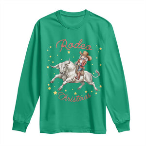 Funny Nutcracker Bull Riding Rodeo Christmas Long Sleeve Shirt Western Holiday Gift TS12 Irish Green Print Your Wear
