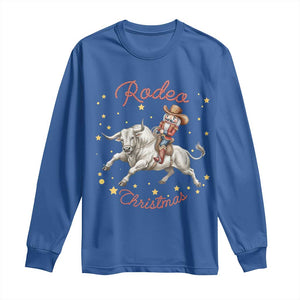 Funny Nutcracker Bull Riding Rodeo Christmas Long Sleeve Shirt Western Holiday Gift TS12 Royal Blue Print Your Wear