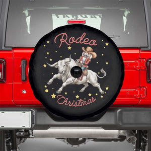 Funny Nutcracker Bull Riding Rodeo Christmas Spare Tire Cover Western Holiday Gift TS12 Black Print Your Wear