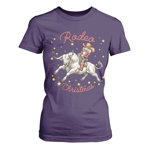 Funny Nutcracker Bull Riding Rodeo Christmas T Shirt For Women Western Holiday Gift TS12 Purple Print Your Wear
