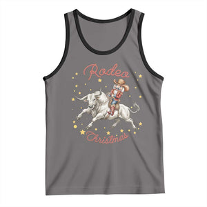 Funny Nutcracker Bull Riding Rodeo Christmas Tank Top Western Holiday Gift TS12 Deep Heather Black Print Your Wear
