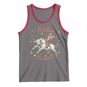 Funny Nutcracker Bull Riding Rodeo Christmas Tank Top Western Holiday Gift TS12 Deep Heather Red Print Your Wear