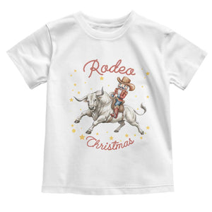 Funny Nutcracker Bull Riding Rodeo Christmas Toddler T Shirt Western Holiday Gift TS12 White Print Your Wear