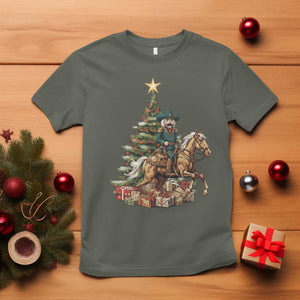 Funny Nutcracker Riding Horse T Shirt Western Life Christmas Gift TS12 Military Green Print Your Wear
