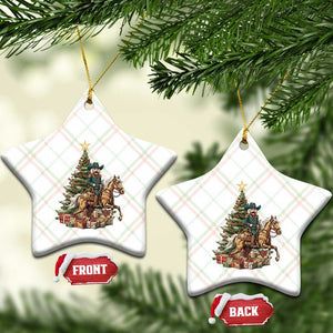 Funny Nutcracker Riding Horse Ceramic Ornament Western Life Christmas Gift TS12 Print Your Wear