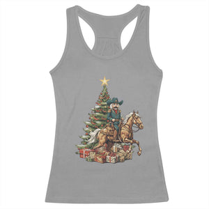Funny Nutcracker Riding Horse Racerback Tank Top Western Life Christmas Gift TS12 Sport Gray Print Your Wear