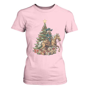 Funny Nutcracker Riding Horse T Shirt For Women Western Life Christmas Gift TS12 Light Pink Print Your Wear