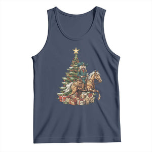 Funny Nutcracker Riding Horse Tank Top Western Life Christmas Gift TS12 Navy Print Your Wear