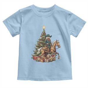Funny Nutcracker Riding Horse Toddler T Shirt Western Life Christmas Gift TS12 Light Blue Print Your Wear