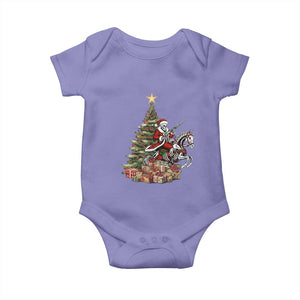 Outlaw Cowboy On Skeleton Horse Baby Onesie Dark Western Christmas TS12 Violet Print Your Wear