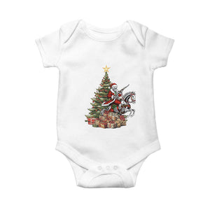 Outlaw Cowboy On Skeleton Horse Baby Onesie Dark Western Christmas TS12 White Print Your Wear