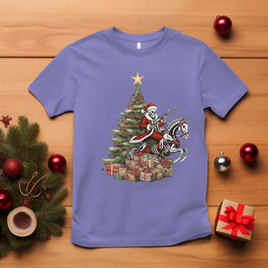 Outlaw Cowboy On Skeleton Horse T Shirt Dark Western Christmas TS12 Violet Print Your Wear
