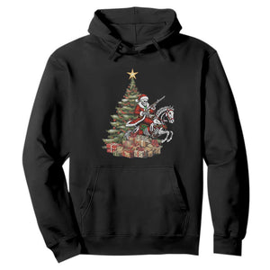 Outlaw Cowboy On Skeleton Horse Hoodie Dark Western Christmas TS12 Black Print Your Wear