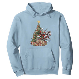 Outlaw Cowboy On Skeleton Horse Hoodie Dark Western Christmas TS12 Light Blue Print Your Wear