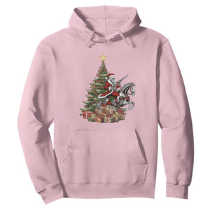 Outlaw Cowboy On Skeleton Horse Hoodie Dark Western Christmas TS12 Light Pink Print Your Wear