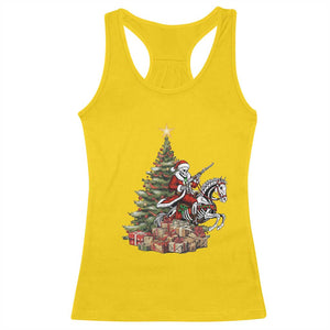Outlaw Cowboy On Skeleton Horse Racerback Tank Top Dark Western Christmas TS12 Daisy Print Your Wear