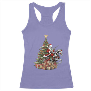 Outlaw Cowboy On Skeleton Horse Racerback Tank Top Dark Western Christmas TS12 Violet Print Your Wear