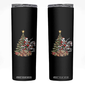 Outlaw Cowboy On Skeleton Horse Skinny Tumbler Dark Western Christmas TS12 Black Print Your Wear