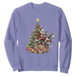 Outlaw Cowboy On Skeleton Horse Sweatshirt Dark Western Christmas TS12 Violet Print Your Wear