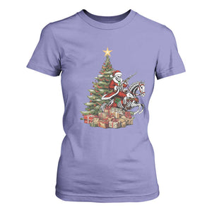 Outlaw Cowboy On Skeleton Horse T Shirt For Women Dark Western Christmas TS12 Violet Print Your Wear