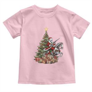 Outlaw Cowboy On Skeleton Horse Toddler T Shirt Dark Western Christmas TS12 Light Pink Print Your Wear