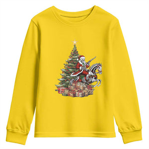 Outlaw Cowboy On Skeleton Horse Youth Sweatshirt Dark Western Christmas TS12 Daisy Print Your Wear