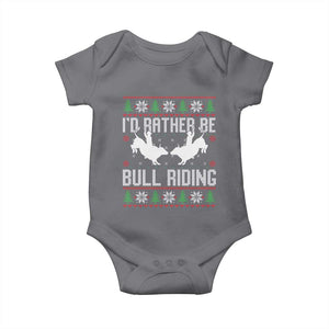 Id Rather Be Bull Riding Baby Onesie Rodeo Bull Rider Ugly Christmas Gift TS12 Charcoal Print Your Wear
