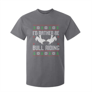Id Rather Be Bull Riding T Shirt For Kid Rodeo Bull Rider Ugly Christmas Gift TS12 Charcoal Print Your Wear