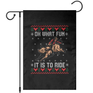 Western Bull Riding Ugly Christmas Garden Flag Oh What Fun It Is To Ride TS12 Black Print Your Wear