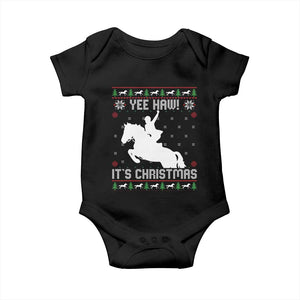 Yee Haw It Is Christmas Baby Onesie Funny Ugly Xmas Rodeo Gift For Cowgirl TS12 Black Print Your Wear