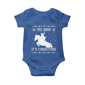 Yee Haw It Is Christmas Baby Onesie Funny Ugly Xmas Rodeo Gift For Cowgirl TS12 Royal Blue Print Your Wear